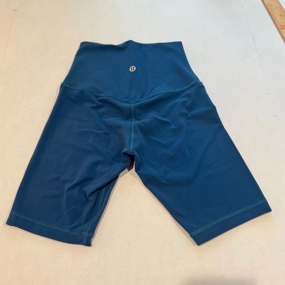 Lululemon Align Biker Shorts Womens 0 Teal Blue Nulu High Rise 6" Inseam Yoga - Picture 5 of 8